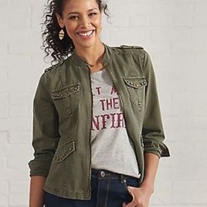 Super cute olive green moto/military jacket